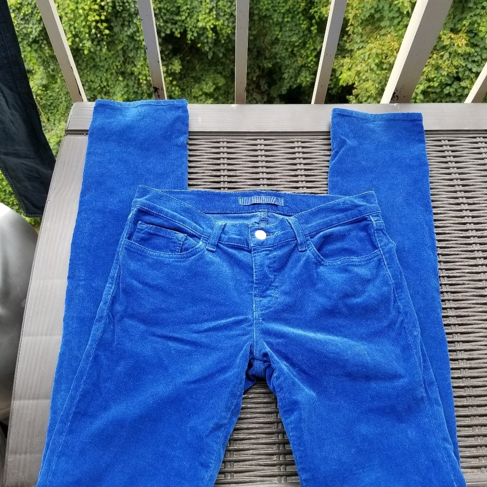 J Brand SZ 27 Pencil Velvet Skinny Leg Blue Jeans
